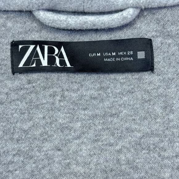 Zara Gray Knit Open Front Coat - Size Medium - Minimalist - Picture 8 of 10